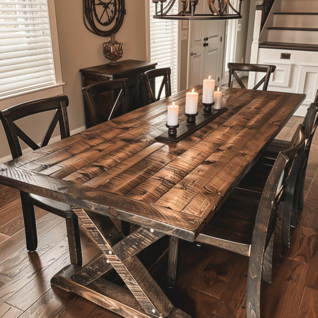 Rustic Dining Tables | Farmhouse Rustic Tables for Kitchen Dining Room ...