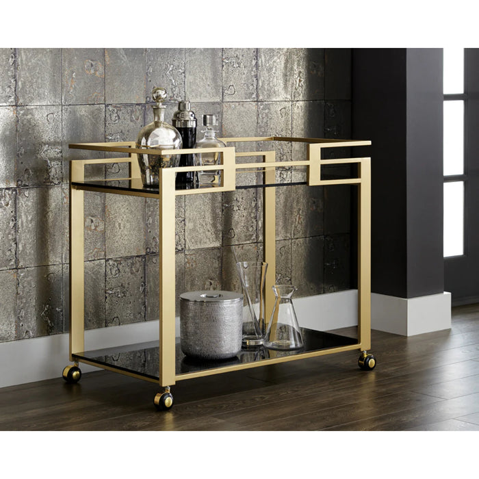 Sunpan Avondale Gold Bar Cart 