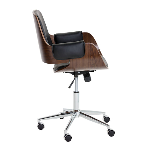 Sunpan Kellan Black Faux Leather Swivel Office Chair 