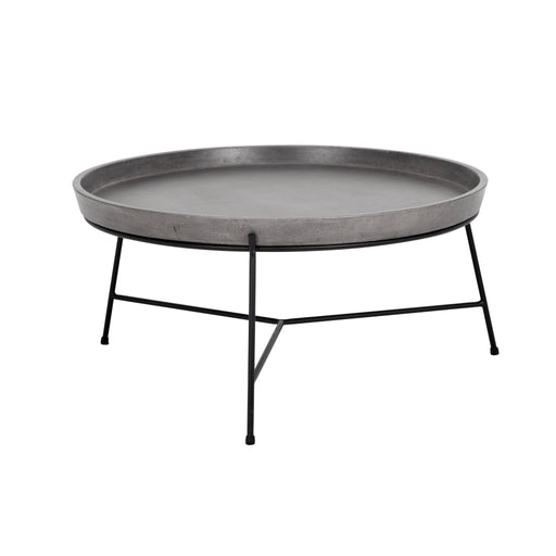 Sunpan Remy Round Concrete Tray Top Coffee Table