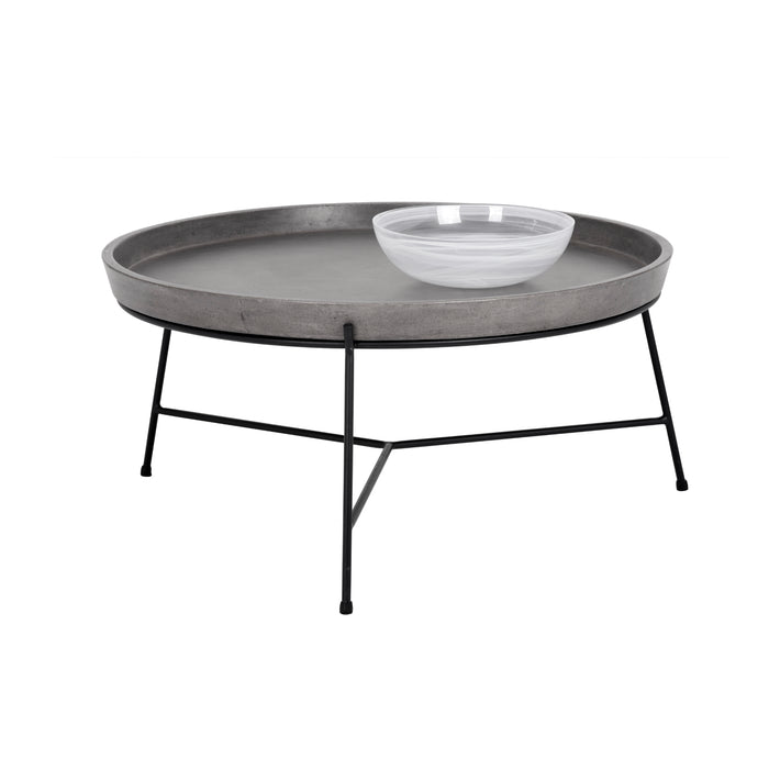 Sunpan Remy Round Concrete Tray Top Coffee Table