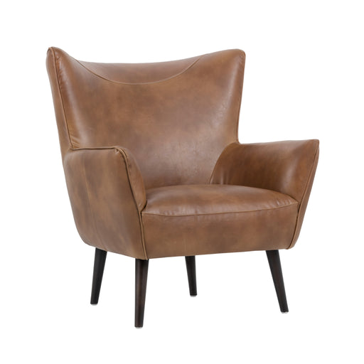 Sunpan Luther Tabacco Tan Faux Leather Lounge Chair 