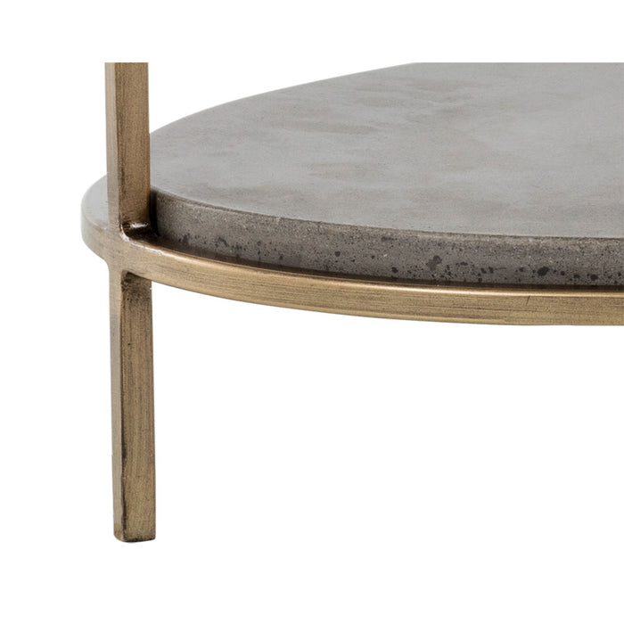 Sunpan Arya Oval Grey Concrete Side Table 