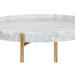 Sunpan Liv Round White Marble End Table