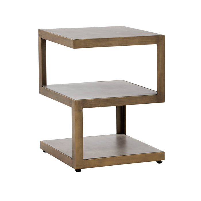 Sunpan Rubix Square Concrete Shelves End Table 