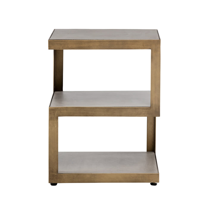 Sunpan Rubix Square Concrete Shelves End Table 