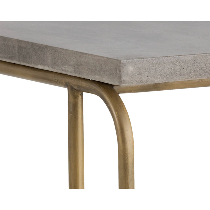 Sunpan Lucius Rectangular Sealed Concrete C-Shaped End Table 