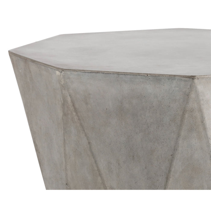 Sunpan Prism Hexagon Indoor and Outdoor Concrete End Table