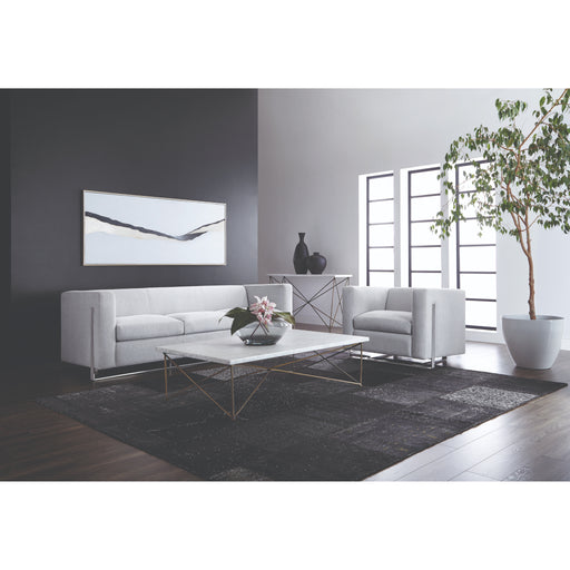 Sunpan Skyy Solid White Carrara Marble Coffee Table