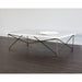 Sunpan Skyy Solid White Carrara Marble Coffee Table