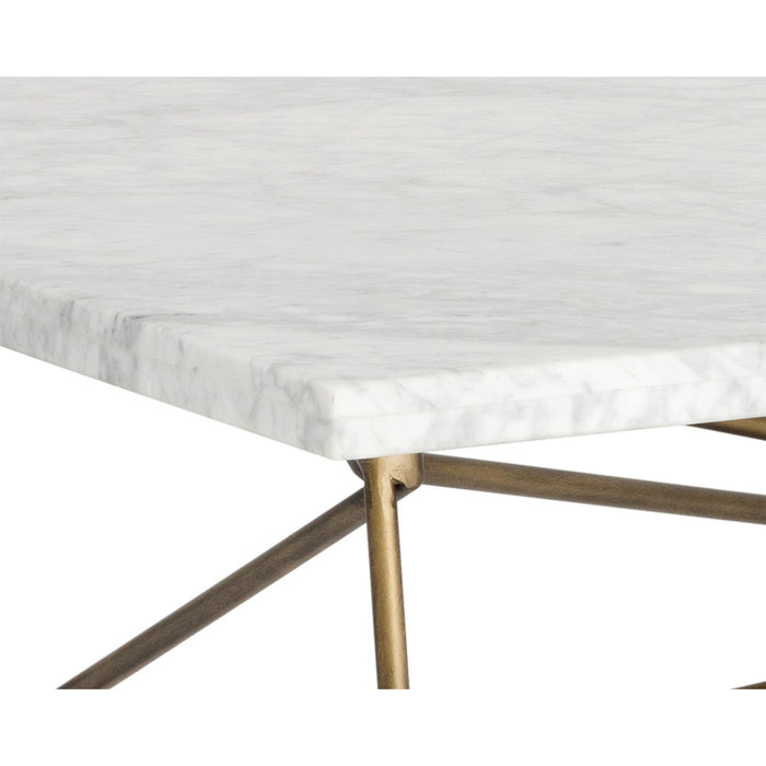 Sunpan Skyy Solid White Carrara Marble Coffee Table