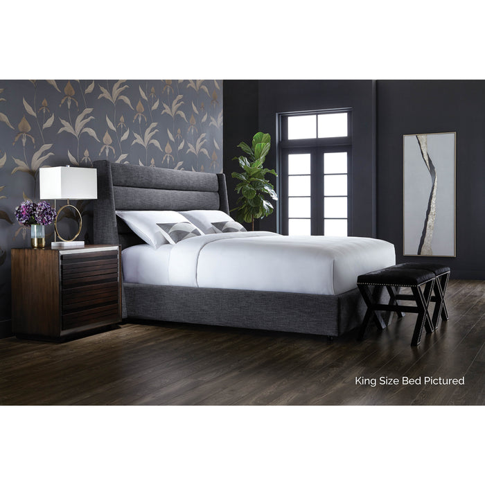 Sunpan Emmit Modern Queen Size Bed Quarry Marble Pearl Grey