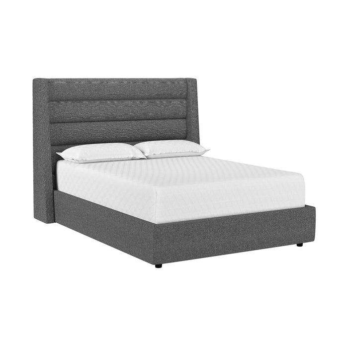 Sunpan Emmit Modern Queen Size Bed Quarry Marble Pearl Grey