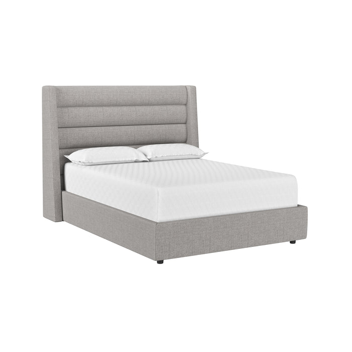 Sunpan Emmit Modern Queen Size Bed Quarry Marble Pearl Grey