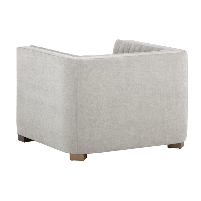 Sunpan Caitlin Grey Fabric Mid Century Modern  Armchair