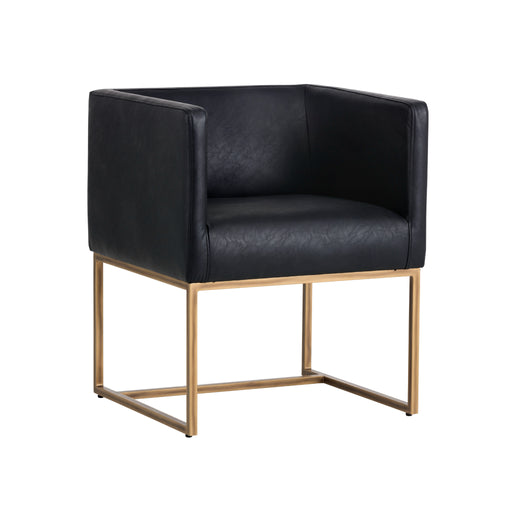 Sunpan Kwan Black Faux Leather Modern Lounge Chair