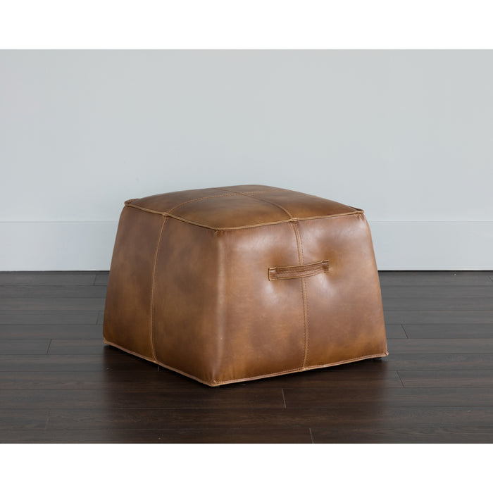 Sunpan Aspen Square Faux Leather Ottoman