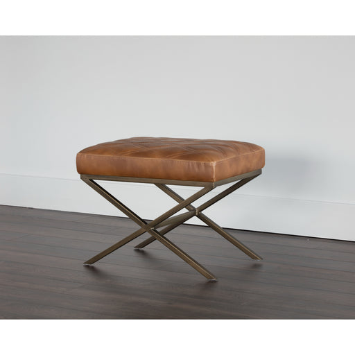 Sunpan Wisconsin Faux Leather Seat Metal Base Stool