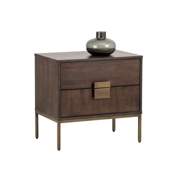 Sunpan Jade Rectangular Acacia Wood Veneer  Nightstand