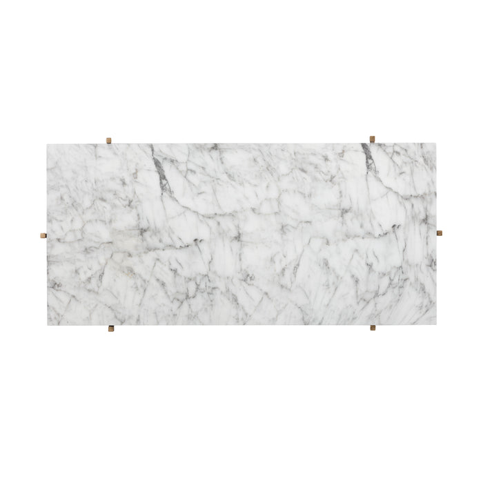 Sunpan Solana White Faux Marble Wood Coffee Table