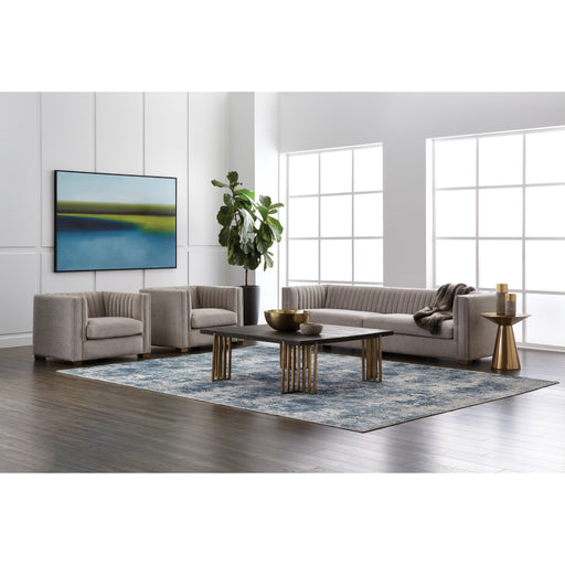 Sunpan Alto Square Brown Wood Top Modern Coffee Table