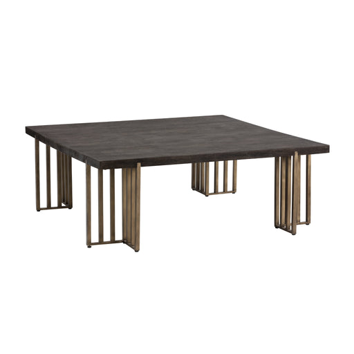 Sunpan Alto Square Brown Wood Top Modern Coffee Table