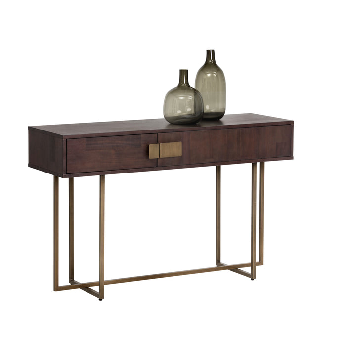 Sunpan Jade Acacia Wood Veneer Top Drawers Console Table 