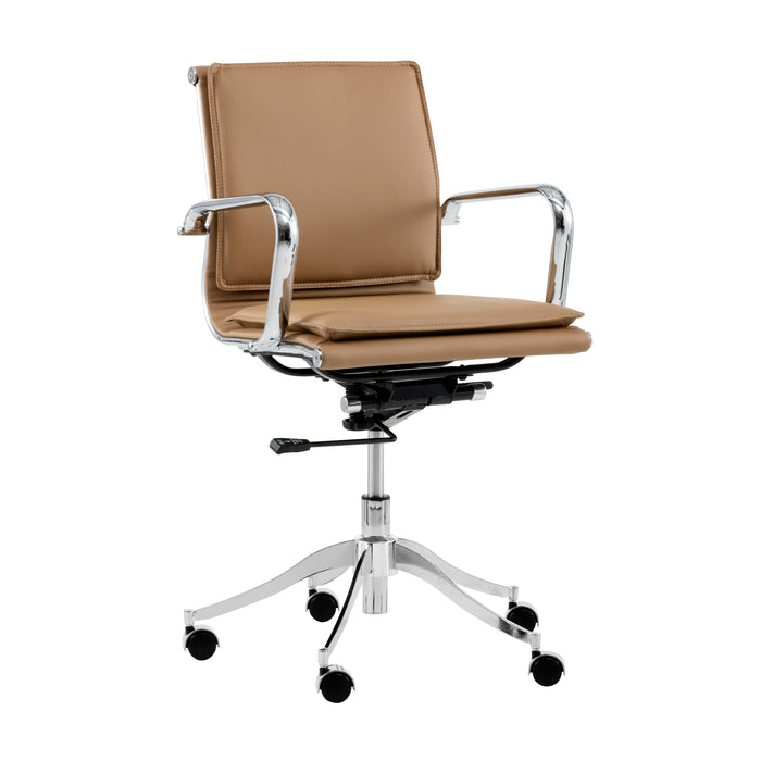 Sunpan Morgan Faux Leather Swivel Office Chair