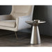 Sunpan Carmel Round Pedestal Stainless Steel End Table