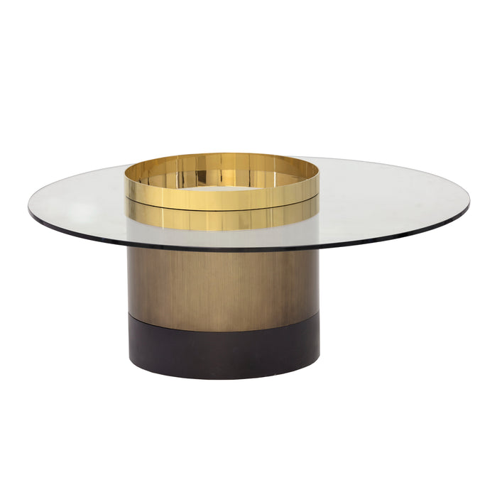 Sunpan Haru Round Clear Tempered Glass Coffee Table