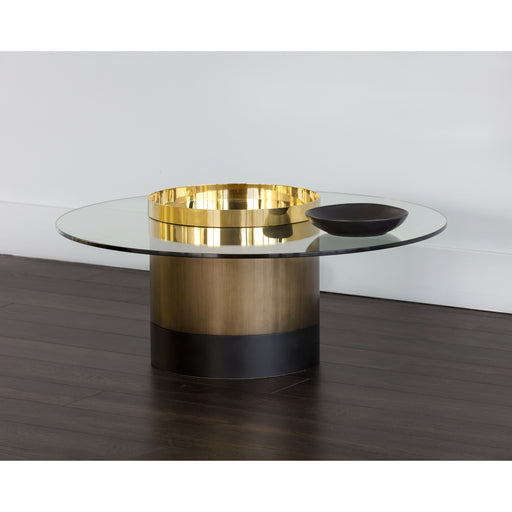 Sunpan Haru Round Clear Tempered Glass Coffee Table