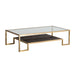 Sunpan Carver Rectangular Clear Tempered Glass Top Coffee Table 