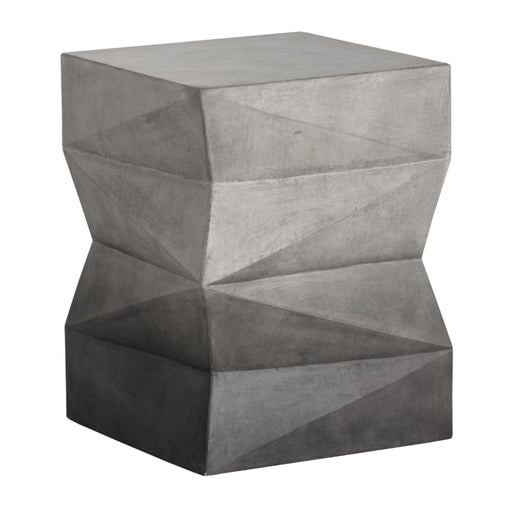 Sunpan Niran Square Grey and Black Ombre Concrete End Table 