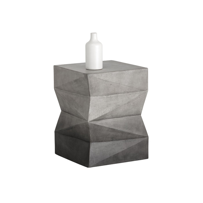 Sunpan Niran Square Grey and Black Ombre Concrete End Table 