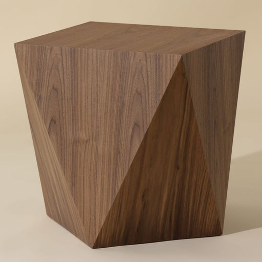 Sunpan Timmons Square Wood Walnut Veneer End Table 