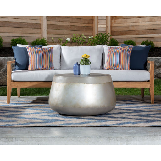 Sunpan Aries Round Drum Concrete Grey Ombre Coffee Table