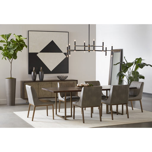 Sunpan Donnelly Mid Century Modern Wood Dining Table Set