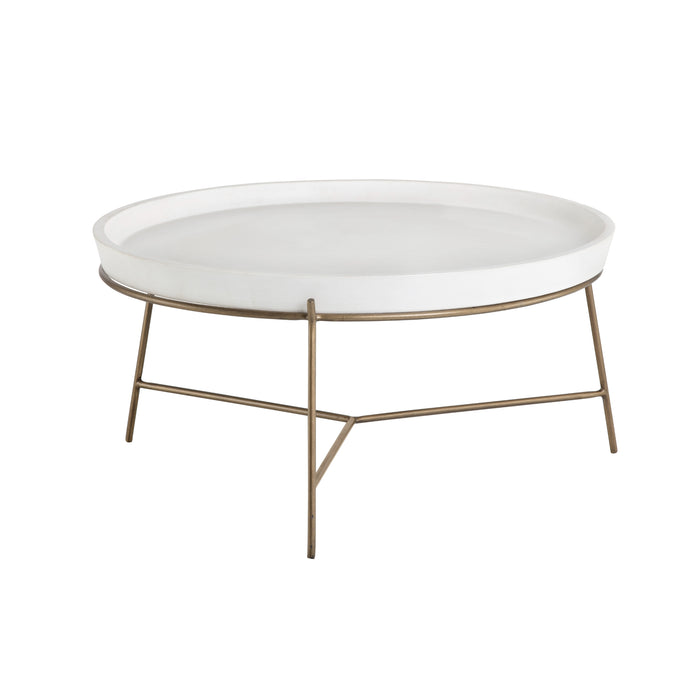 Sunpan Remy Round Concrete Tray Top Coffee Table