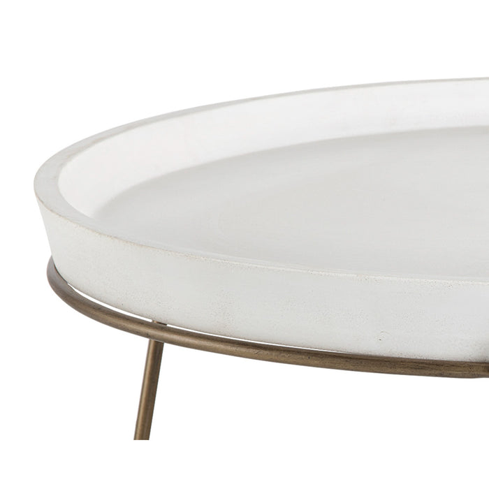 Sunpan Remy Round Concrete Tray Top Coffee Table