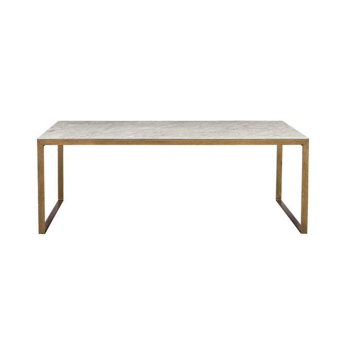 Sunpan Evert Rectangular White Italian Marble Coffee Table