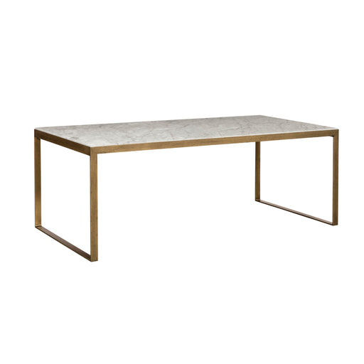 Sunpan Evert Rectangular White Italian Marble Coffee Table