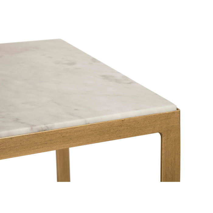 Sunpan Evert Rectangular White Italian Marble Coffee Table