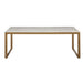 Sunpan Evert Rectangular White Italian Marble Coffee Table