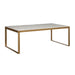 Sunpan Evert Rectangular White Italian Marble Coffee Table