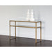 Sunpan Evert White Italian Marble Top Shelf Console Table 