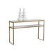 Sunpan Evert White Italian Marble Top Shelf Console Table 