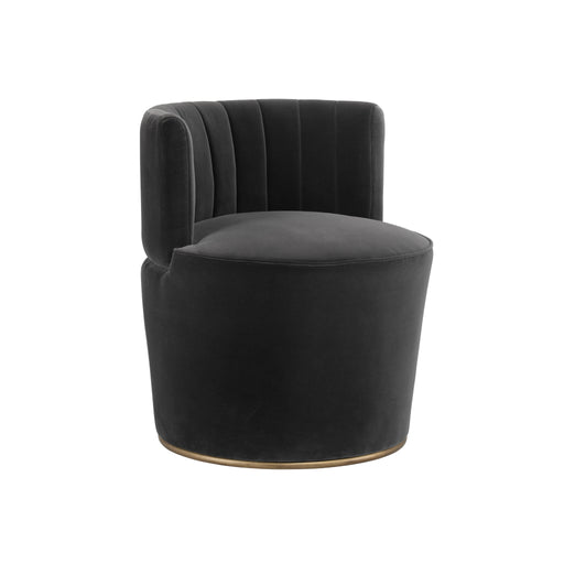 Sunpan August Black Fabric Modern Lounge Chair 