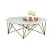 Sunpan Skyy Solid White Carrara Marble Coffee Table