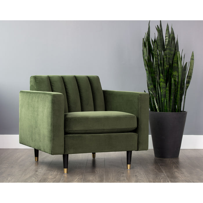 Sunpan Yosi Green Fabric Modern Armchair