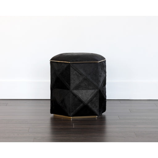 Sunpan Ashanti Genuine Cowhide Storage Ottoman